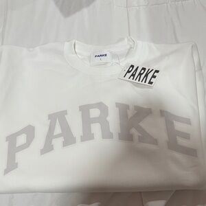 PARKE Women's White Crew Neck Sweater